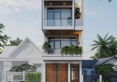 Mẫu nhà phố 3 tầng có 3 phòng ngủ hiện đại 